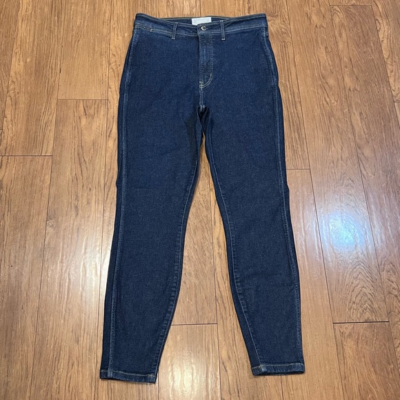 Everlane “Way High” Waisted Clean Front Skinny Jeans Dark Wash Denim Sz 32 - Picture 2 of 14